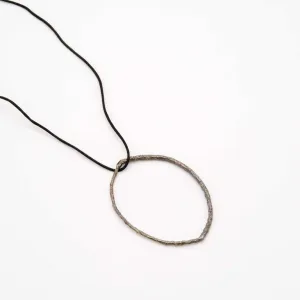 Branch hoop pendant - casual necklace - silver 925 - rainbow patina