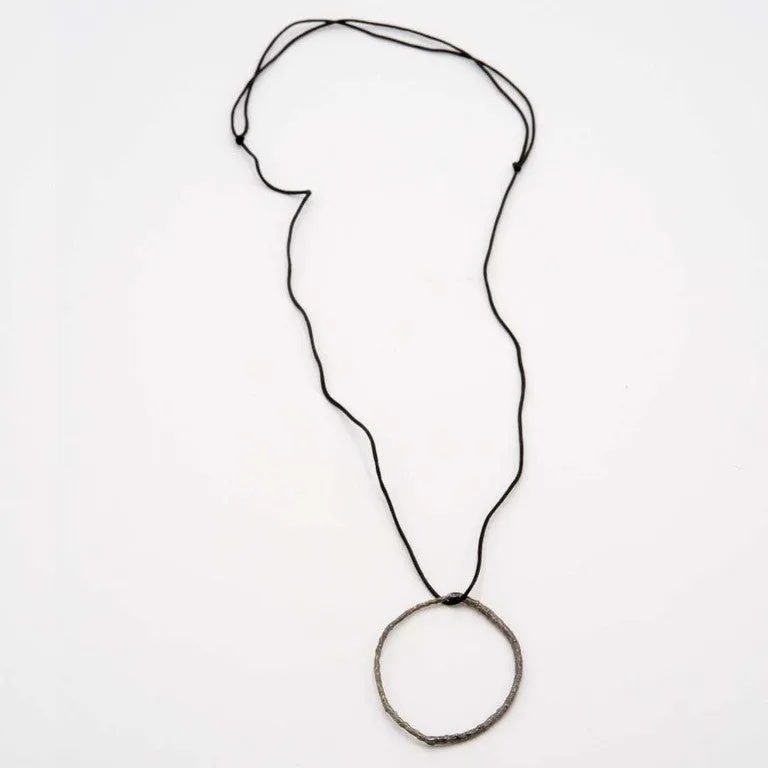 Branch hoop pendant - casual necklace - silver 925 - rainbow patina