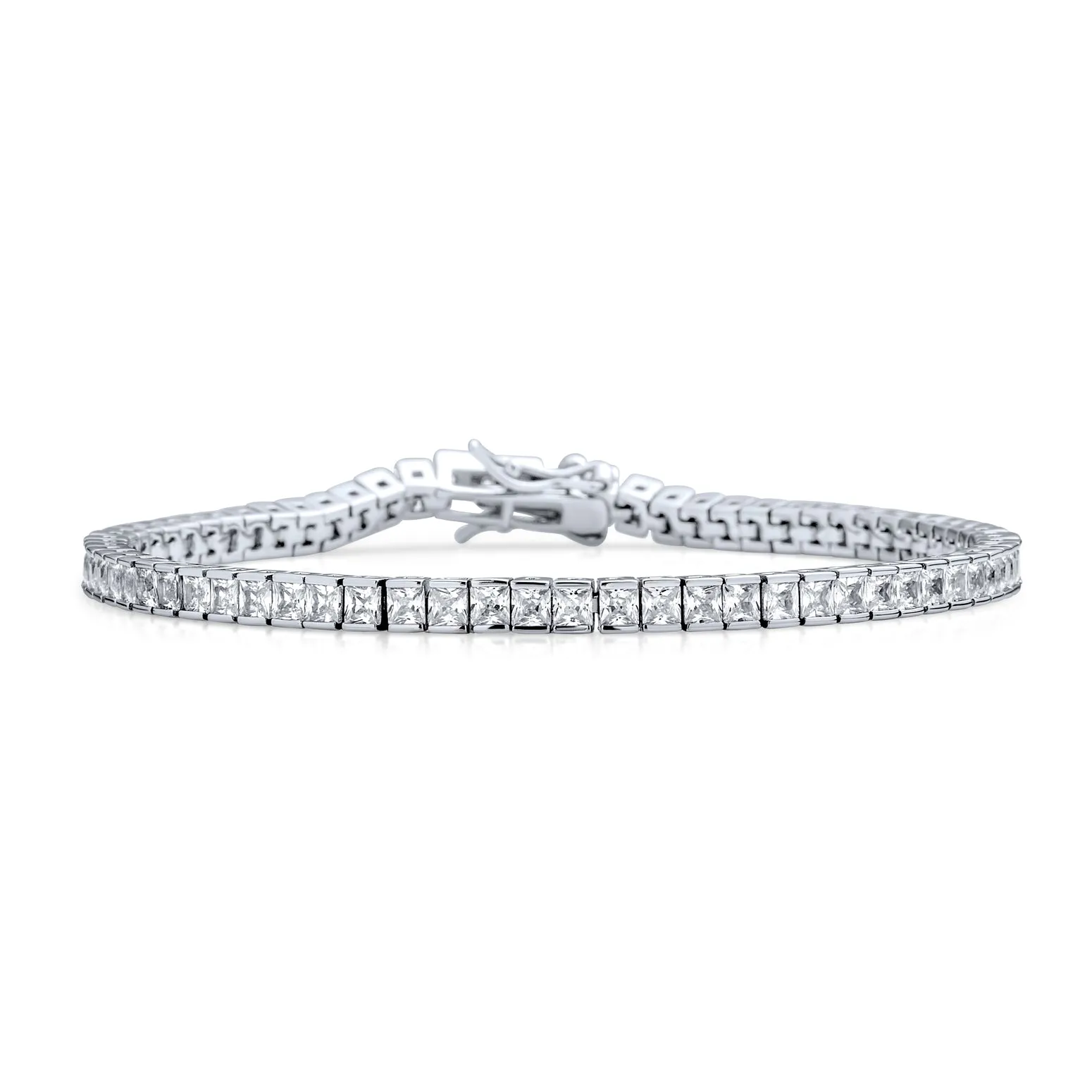 Bridal 10CT Princess Cut CZ Tennis Bracelet in Sterling Silver for Prom