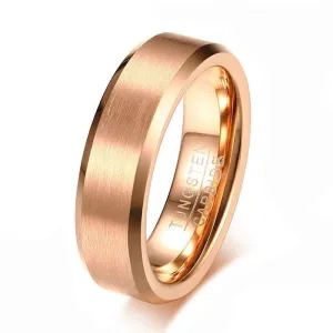 Brushed Rose Gold Tungsten Wedding Band