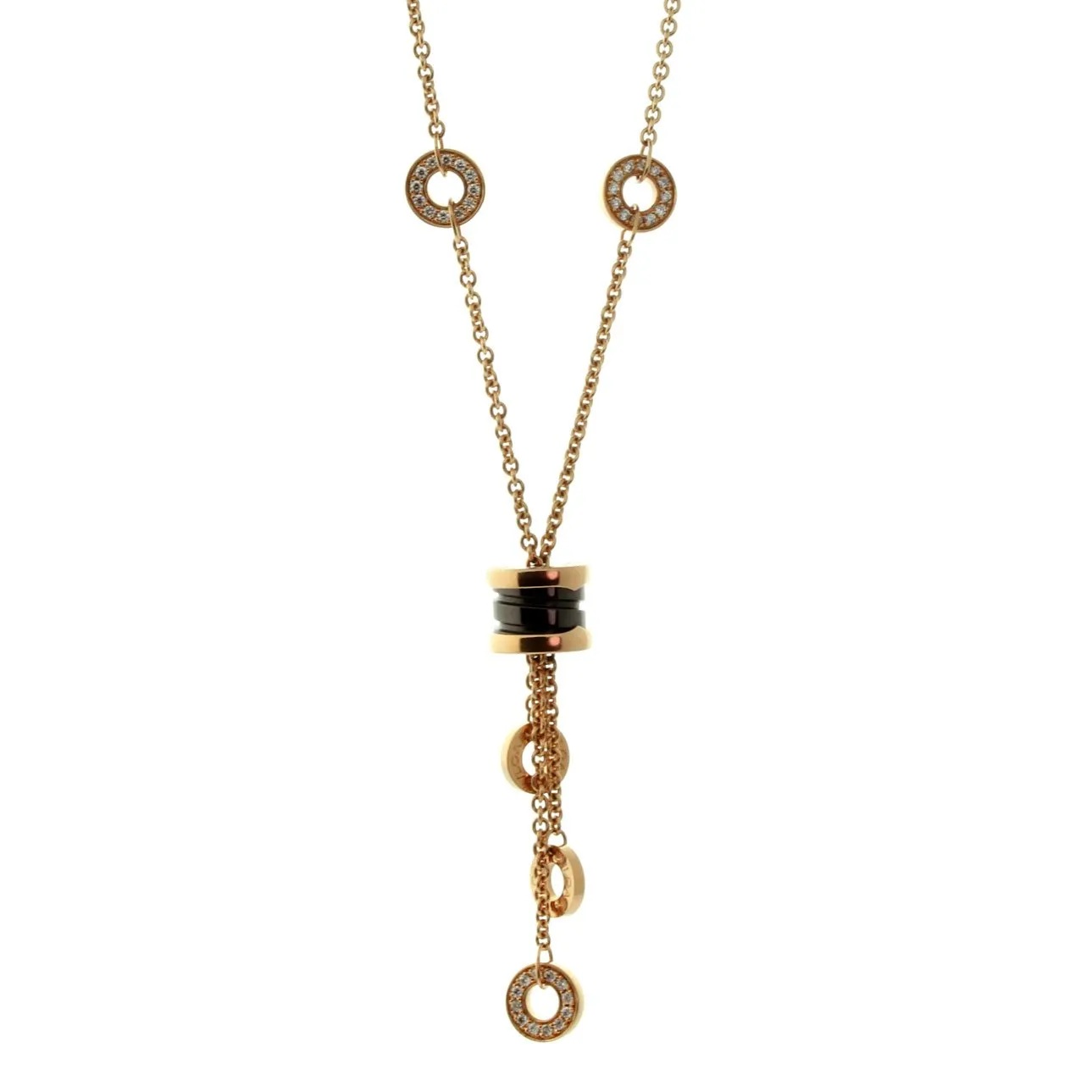 Bulgari BZero1 Ceramic Diamond Gold Necklace