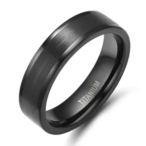 Casual 6mm Black Titanium Men's Wedding Band