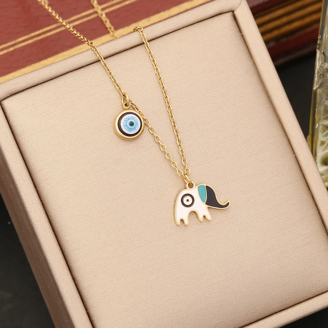 Casual Heart Stainless Steel Oil Dripping Necklaces