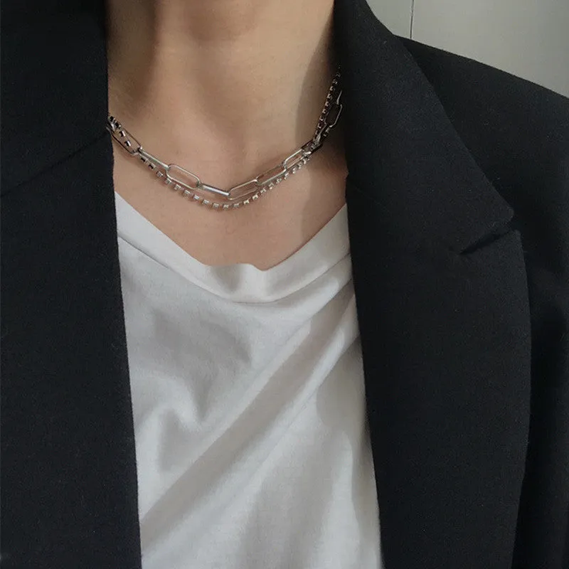 Casual Metal Rectangular Chain Set Necklace