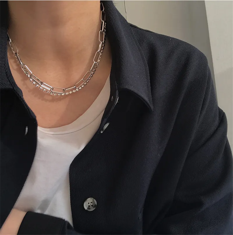 Casual Metal Rectangular Chain Set Necklace