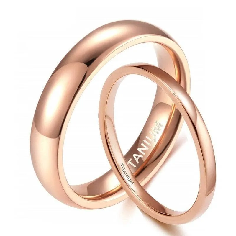 Classic Rose Gold Men's Titanium Wedding Band