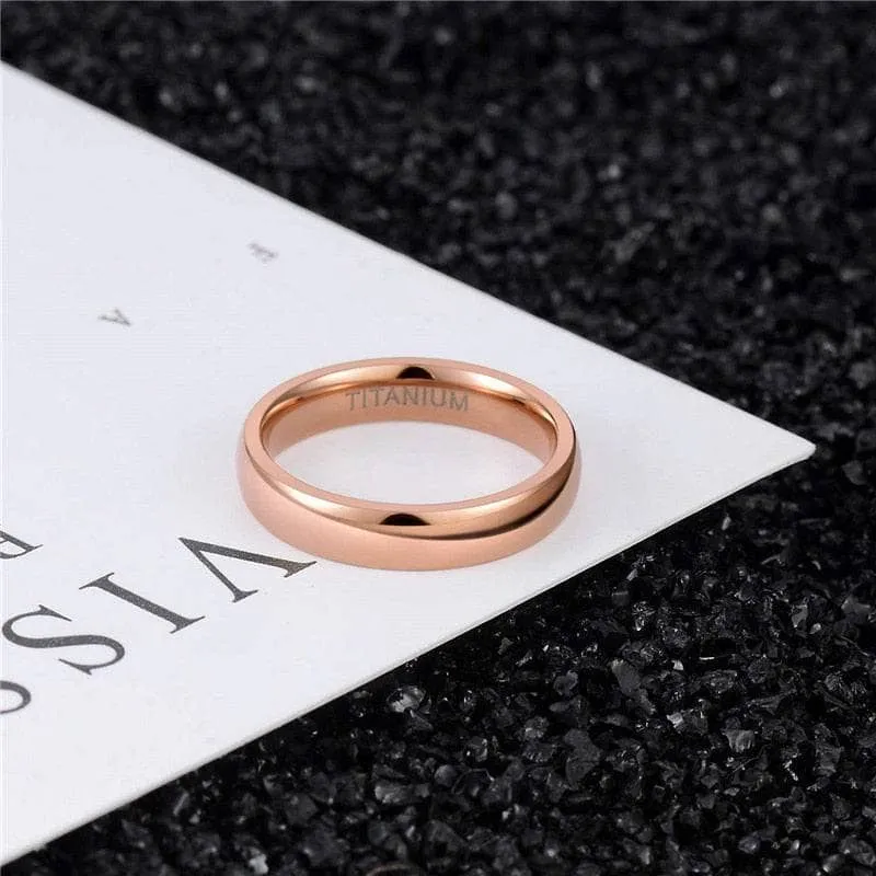 Classic Rose Gold Men's Titanium Wedding Band