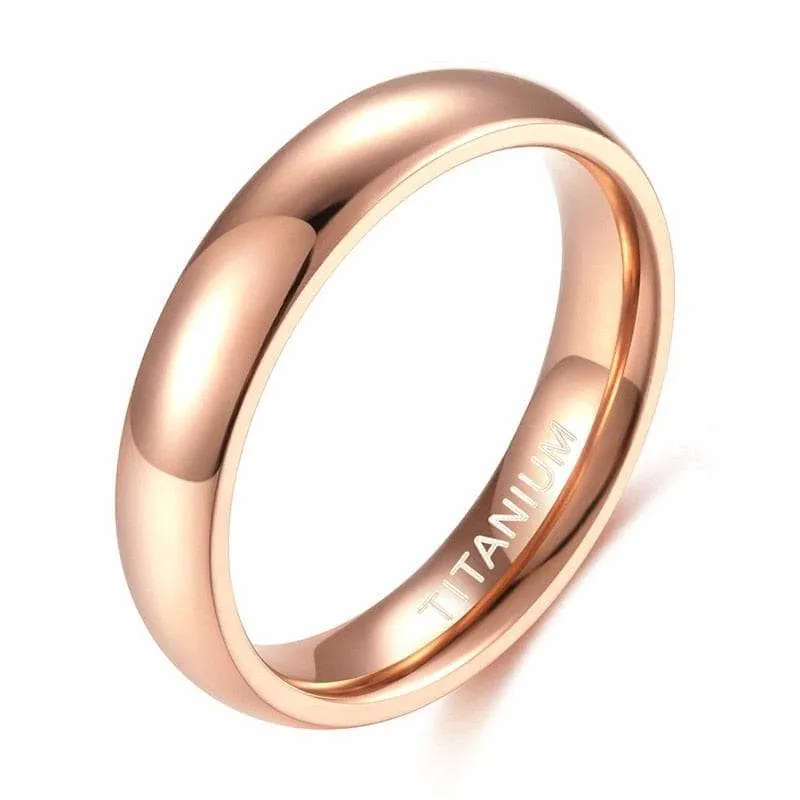 Classic Rose Gold Men's Titanium Wedding Band