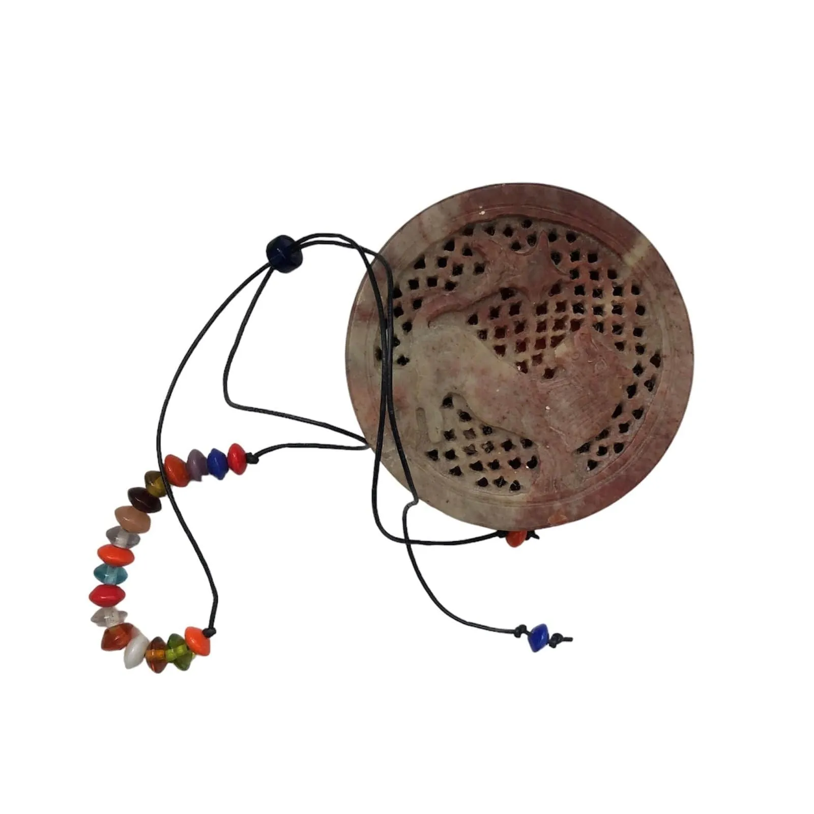 Colourful Beaded Leather Cord Necklace