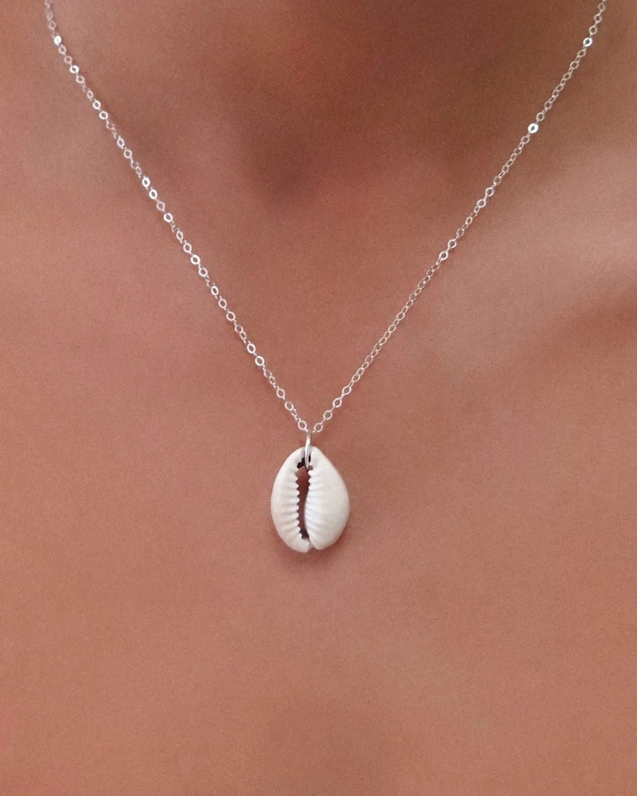 Cowrie Shell Necklace  - Sterling Silver