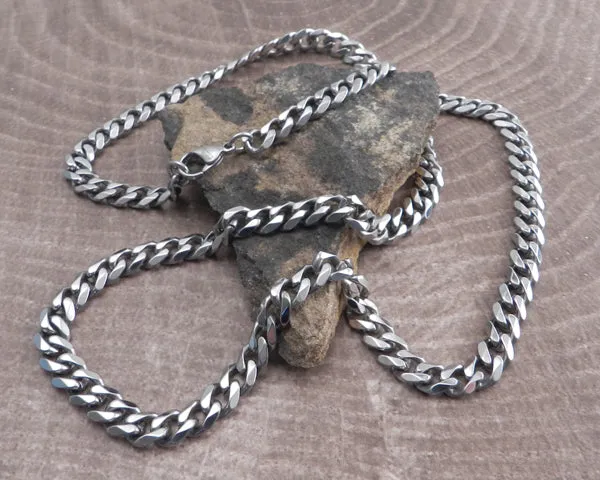 Cuban Medium 7mm Stainless Steel Necklace