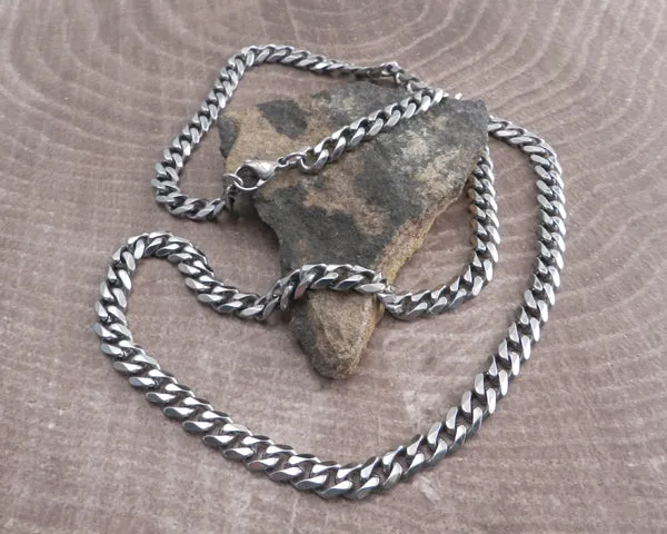 Cuban Medium 7mm Stainless Steel Necklace