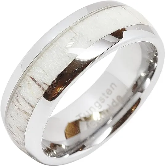 Deer Antler Titanium Wedding Band