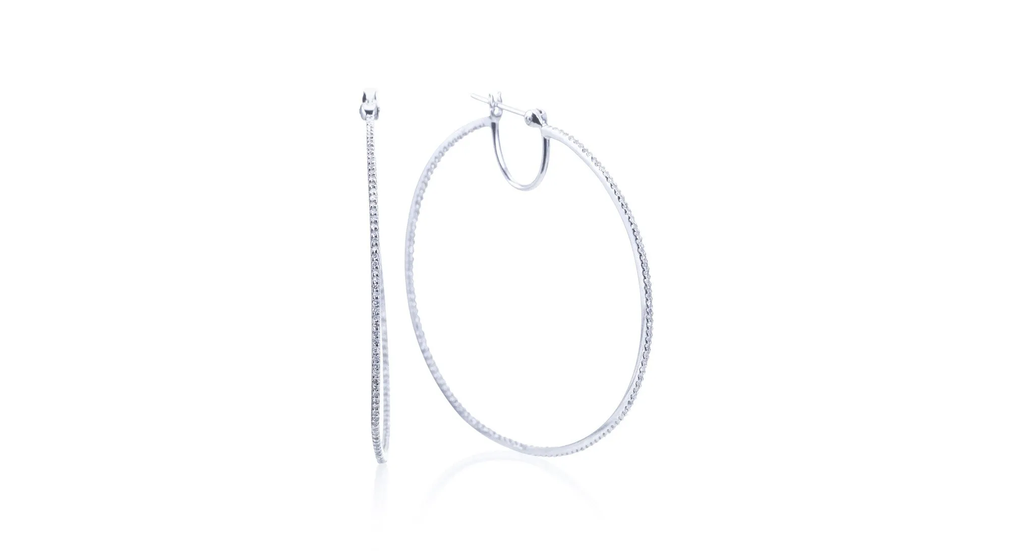 Diamond & White Gold Hoop Earrings