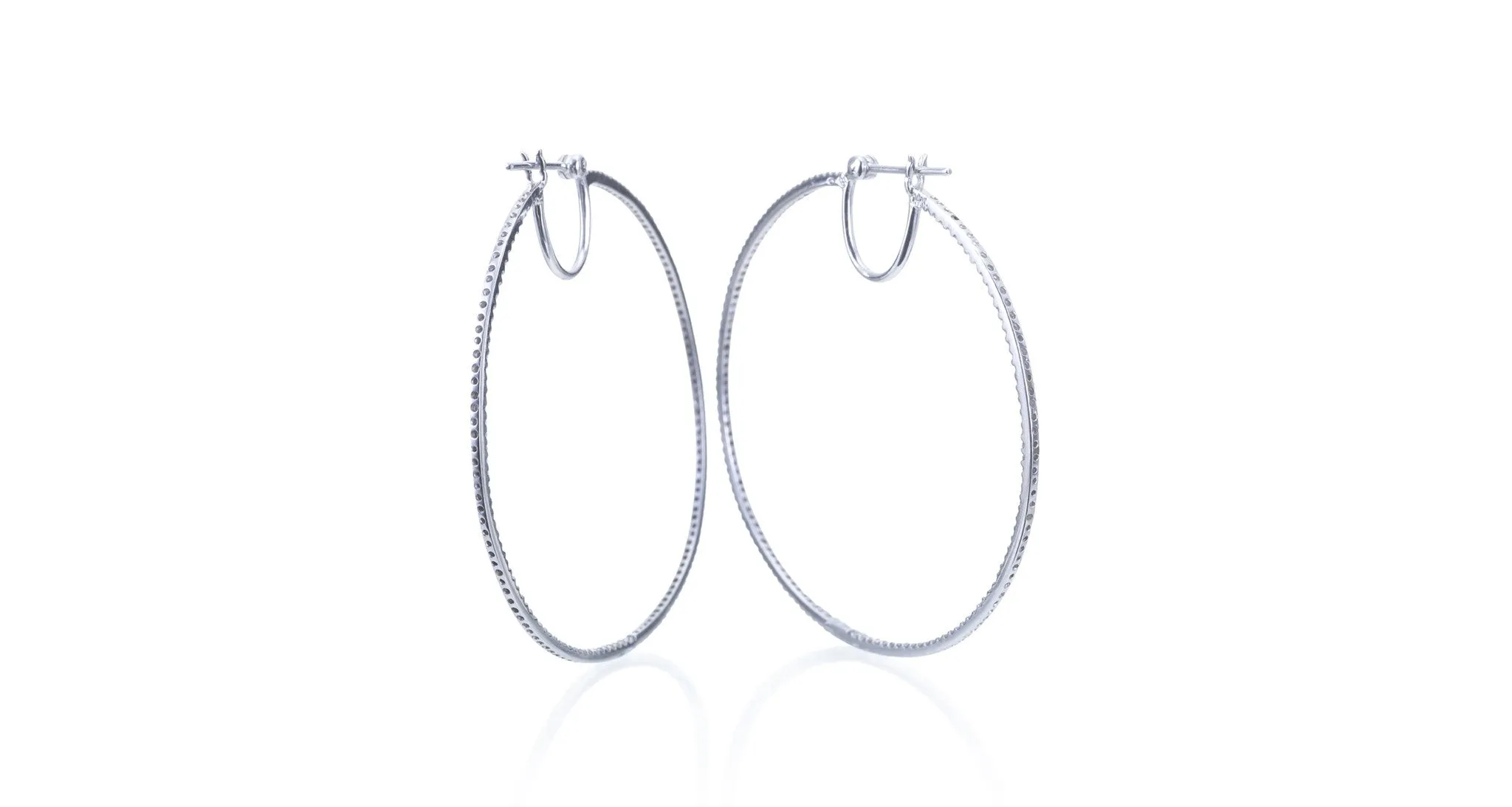 Diamond & White Gold Hoop Earrings