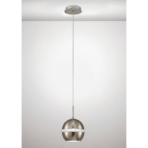 Diyas  IL31612 Andrea Single Pendant Satin Nickel/Crystal