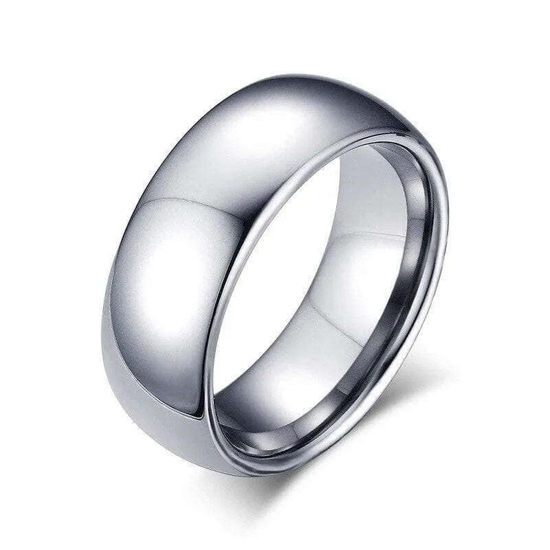 Domed Men's 8mm Tungsten Wedding Band