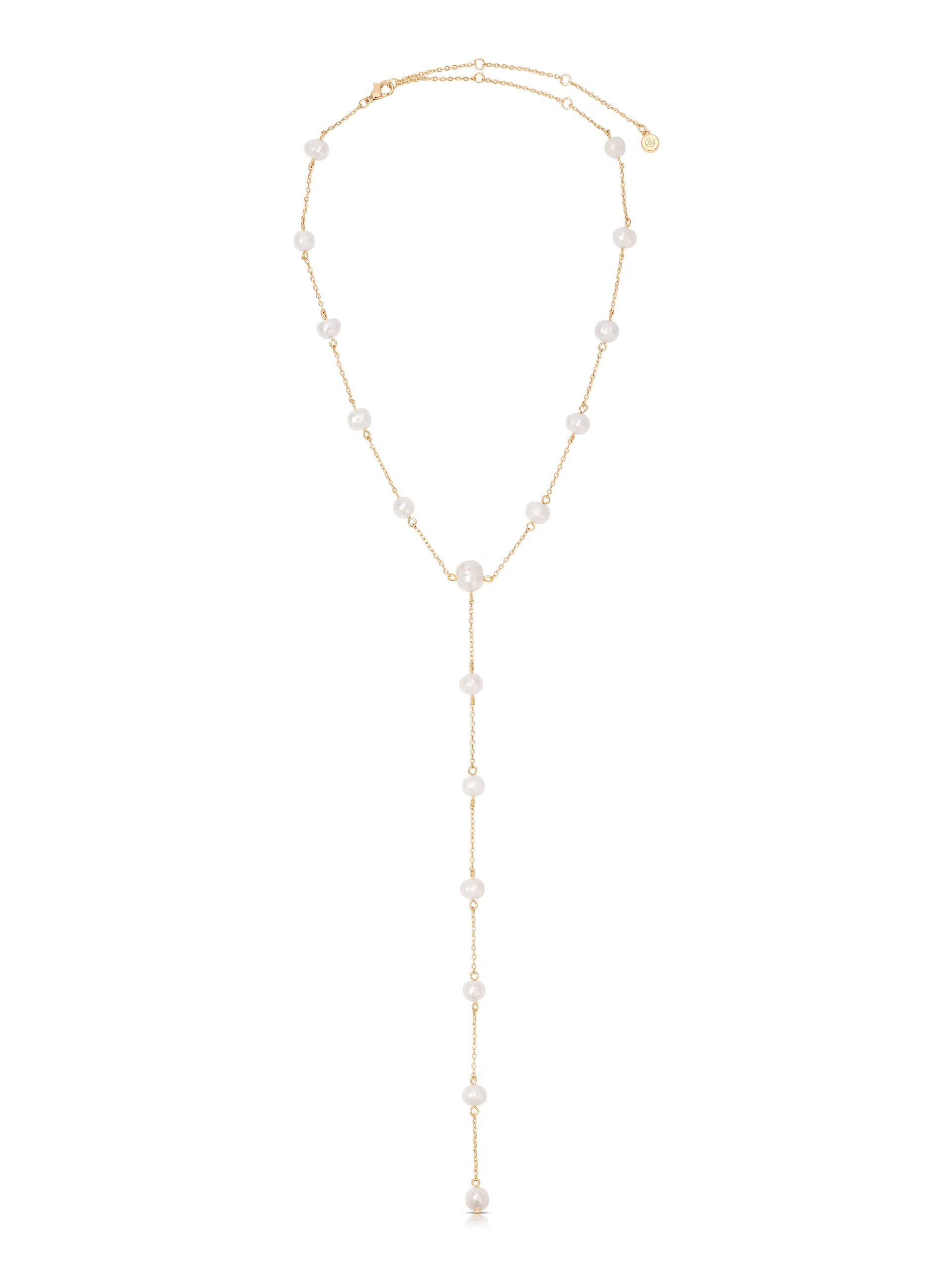 Dripping Pearl Lariat Necklace