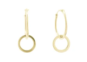 E1 Open Circle Hoop Earrings, Yellow Gold