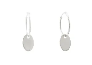 E15 Oval Earring, Sterling Silver