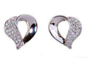 E7132 Cascading Loop Rhodium Plated Swarovski Elements Crystal Earring