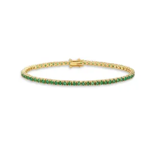 Emerald Tennis Bracelet (3.65 ct.) 4-Prongs Setting in 14K Gold