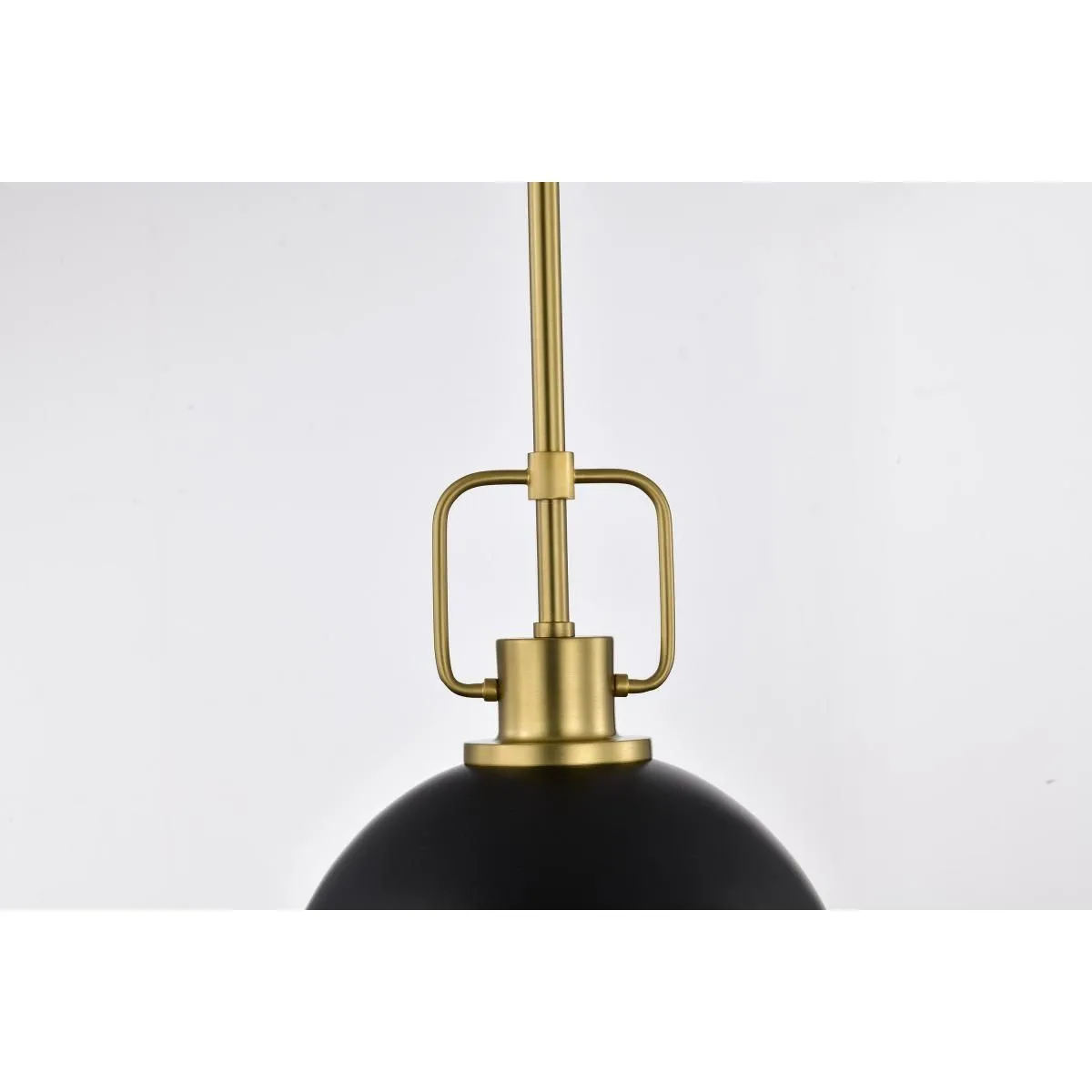 Everton 10 in. Pendant Light Matte Black and Vintage Brass Finish