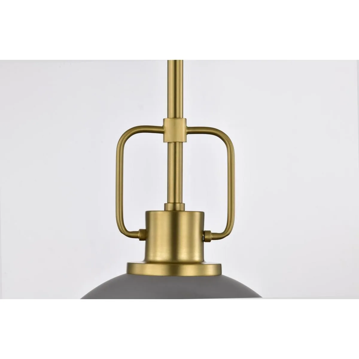 Everton 10 in. Pendant Light Matte Gray and Vintage Brass Finish