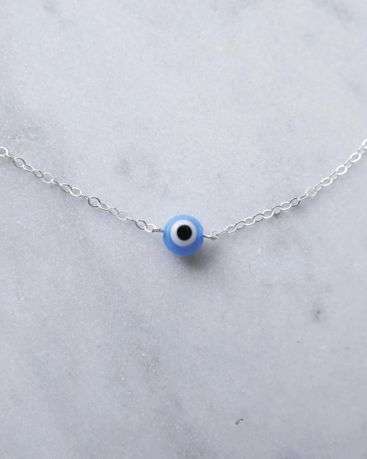 Evil Eye Necklace  - Sterling Silver