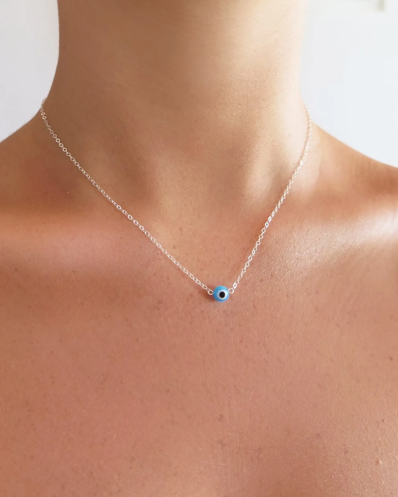 Evil Eye Necklace  - Sterling Silver