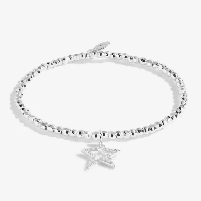 Faceted A Little Have A Magical Birthday Silver 17.5cm Stretch Bracelet 5254