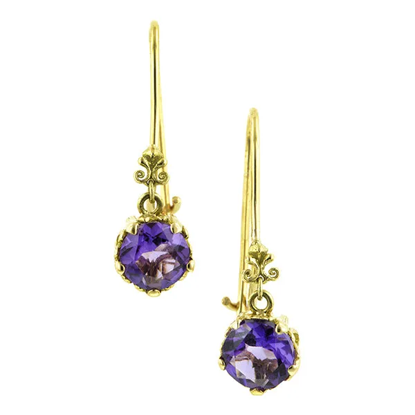 Fancy Basket Gemstone Drop Earrings 18k gold- Heirloom by Doyle & Doyle