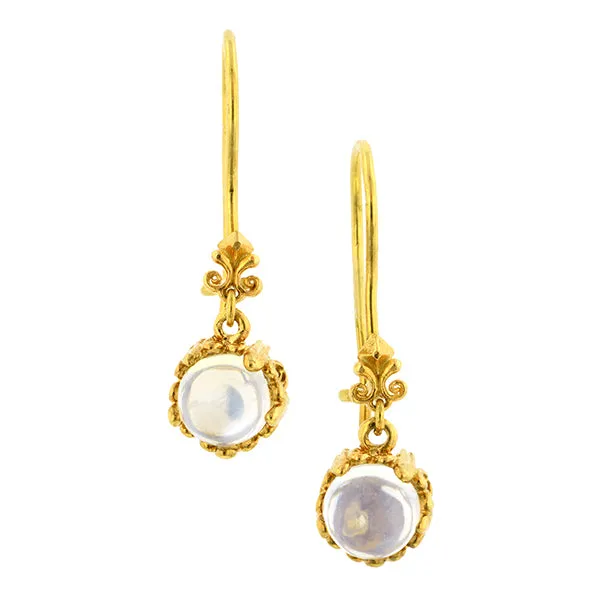 Fancy Basket Gemstone Drop Earrings 18k gold- Heirloom by Doyle & Doyle