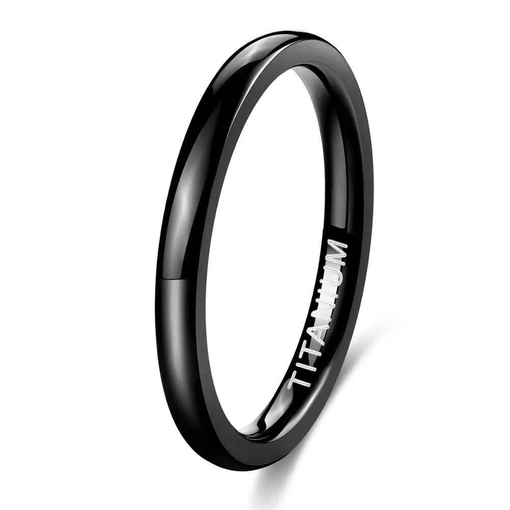 Flash Sale - Simple Black Titanium Men's Wedding Band