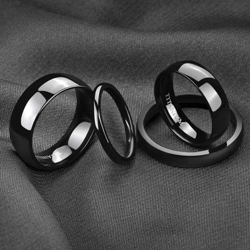 Flash Sale - Simple Black Titanium Men's Wedding Band