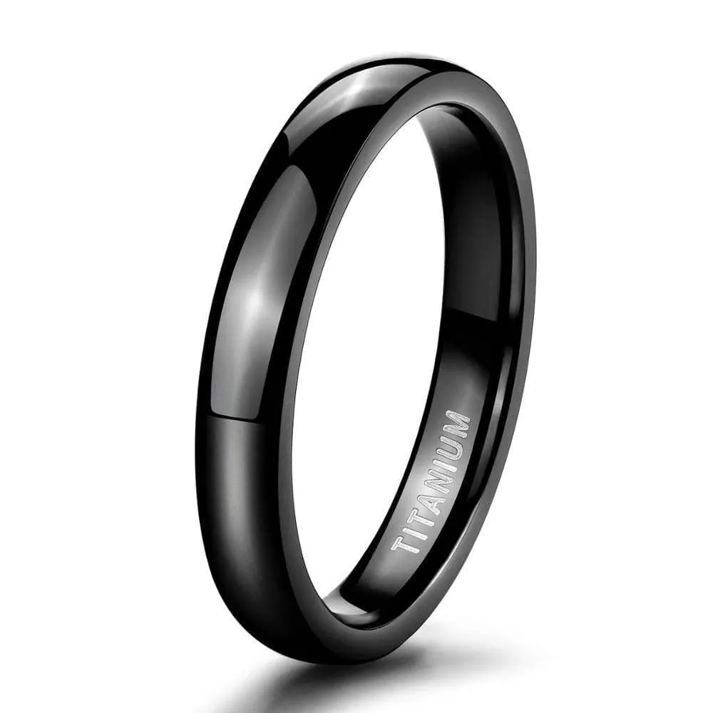 Flash Sale - Simple Black Titanium Men's Wedding Band