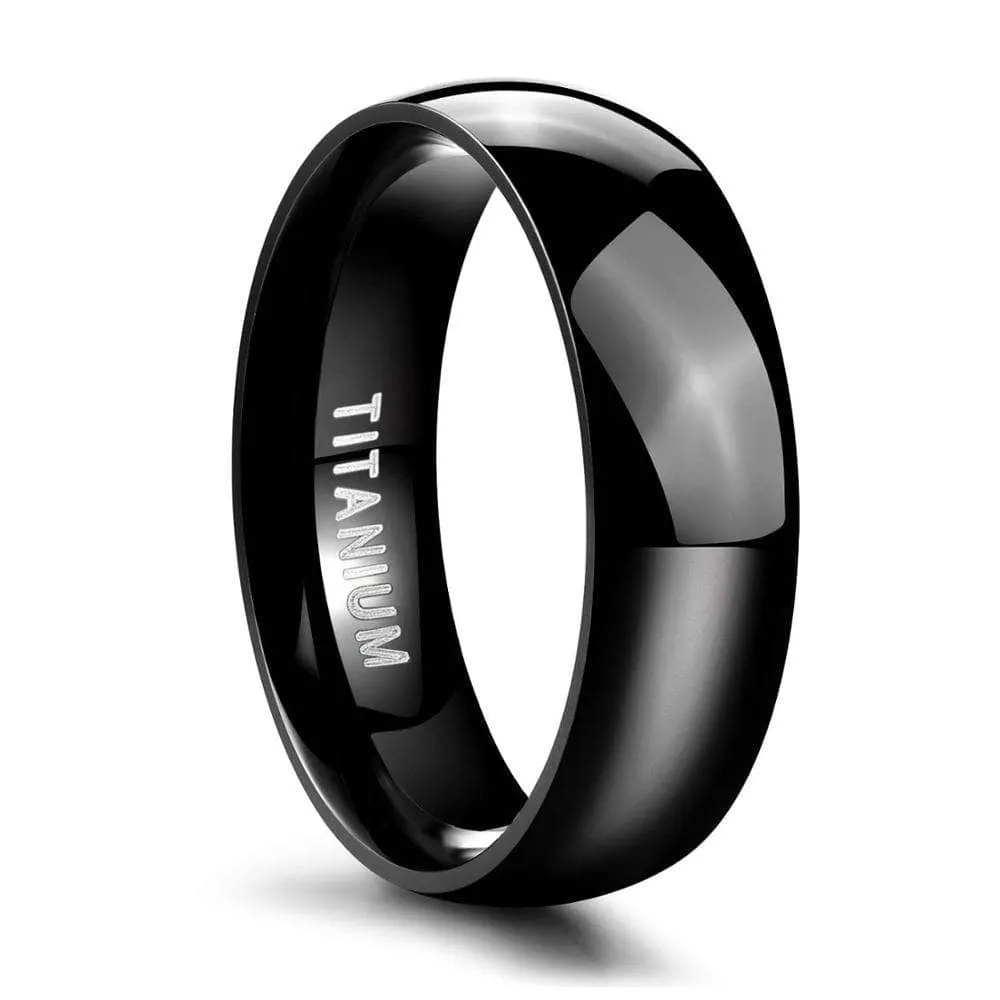 Flash Sale - Simple Black Titanium Men's Wedding Band