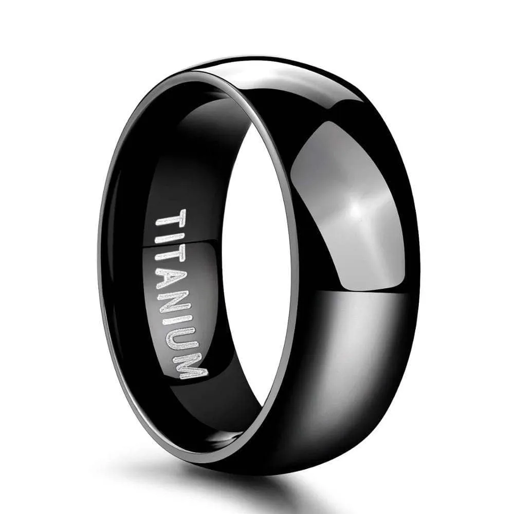 Flash Sale - Simple Black Titanium Men's Wedding Band