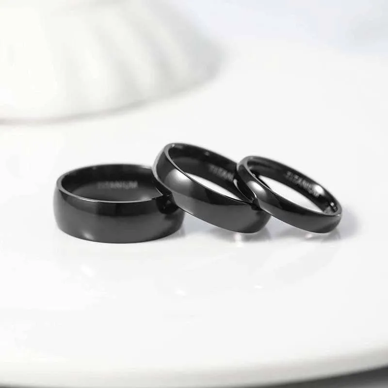 Flash Sale - Simple Black Titanium Men's Wedding Band