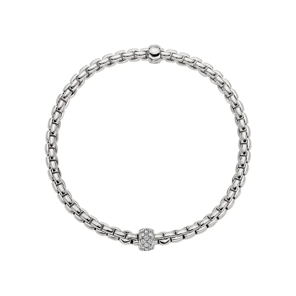 FOPE 18ct White Gold Eka Tiny Flex-It 0.19ct Diamond Bracelet 73301BX_PB_B_XBX