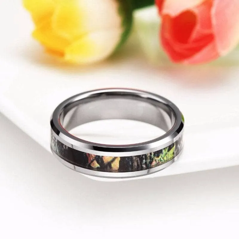 Forest Camouflage Tungsten Men's Wedding Band