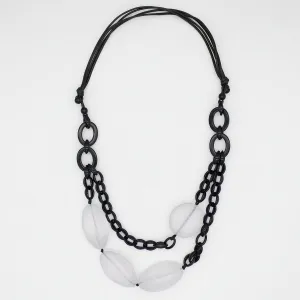 Frosted Raven Chain Link Necklace