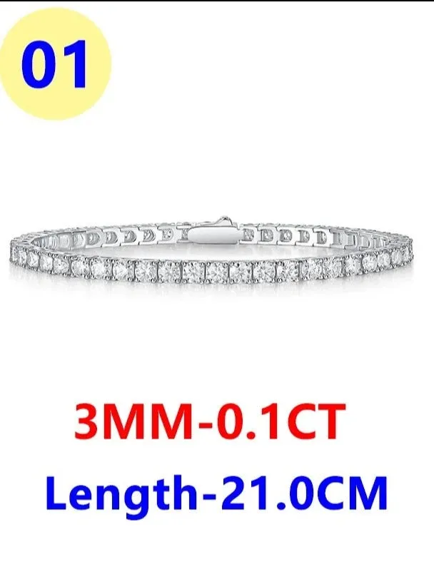 Full Moissanite Tennis Bracelet 925 Sterling Silver