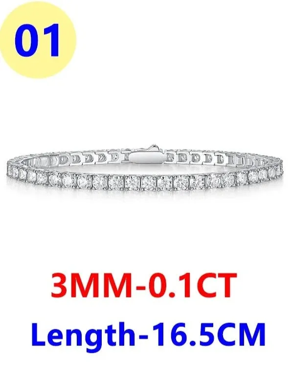 Full Moissanite Tennis Bracelet 925 Sterling Silver