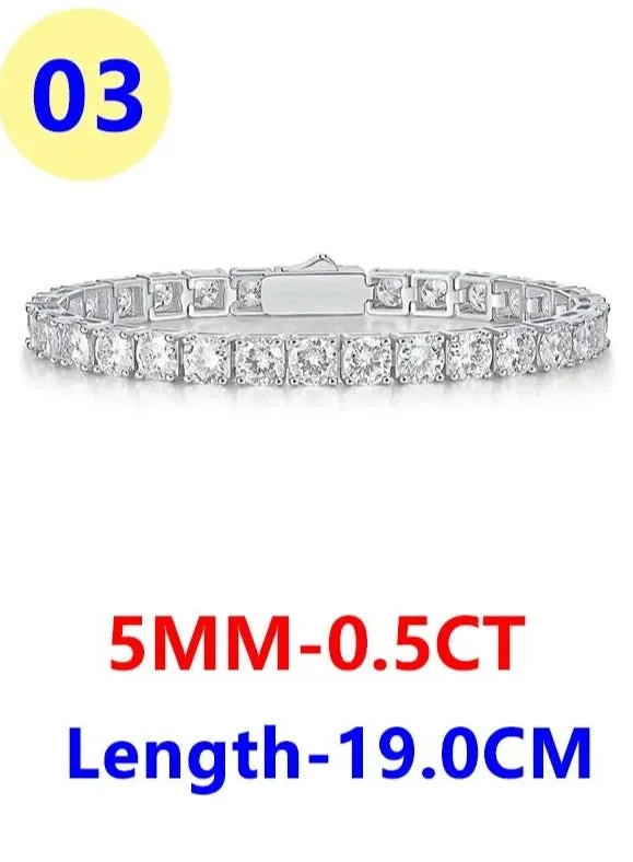 Full Moissanite Tennis Bracelet 925 Sterling Silver