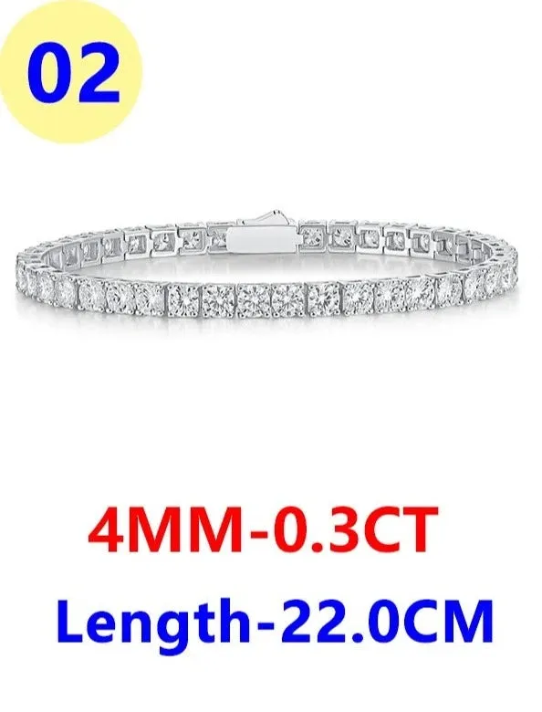 Full Moissanite Tennis Bracelet 925 Sterling Silver