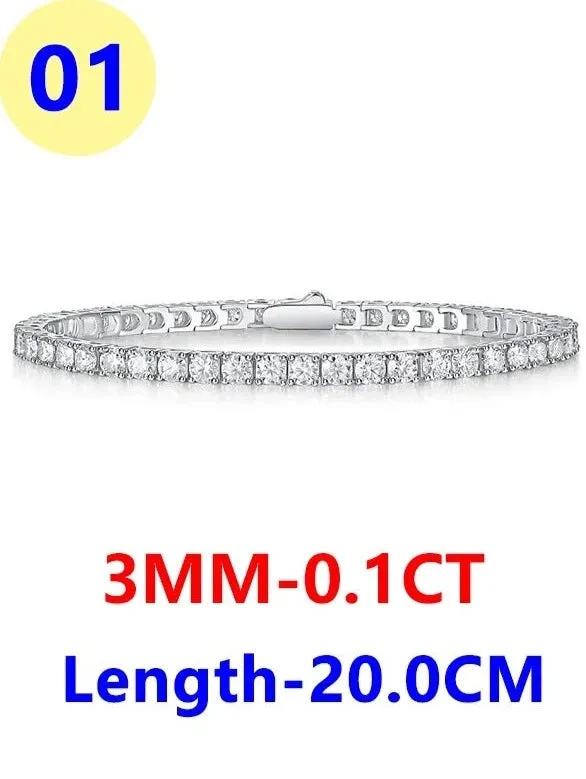 Full Moissanite Tennis Bracelet 925 Sterling Silver