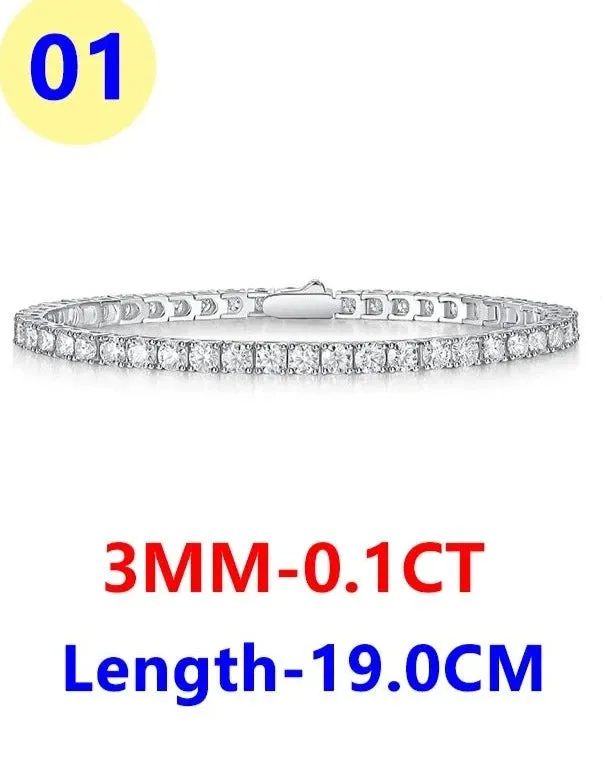 Full Moissanite Tennis Bracelet 925 Sterling Silver