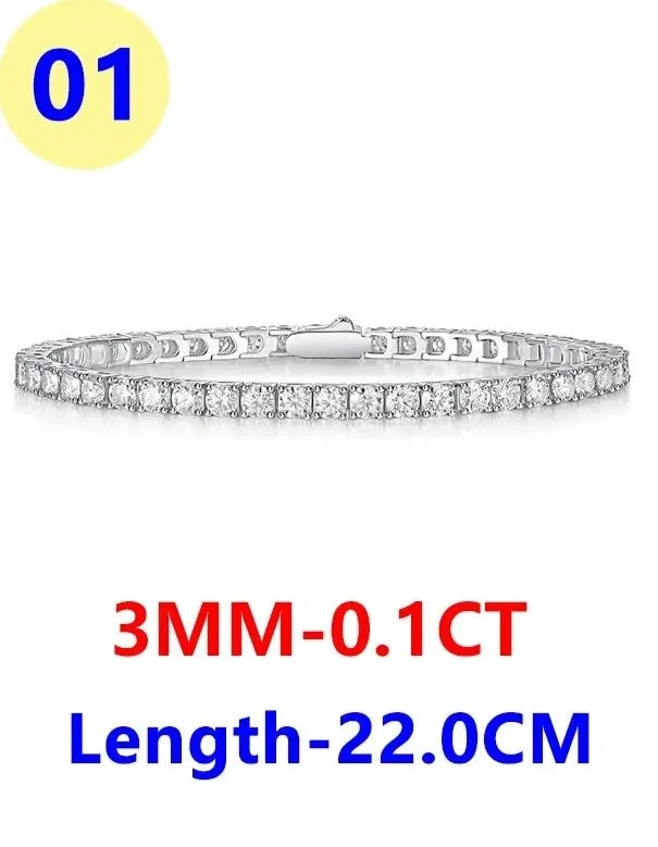 Full Moissanite Tennis Bracelet 925 Sterling Silver