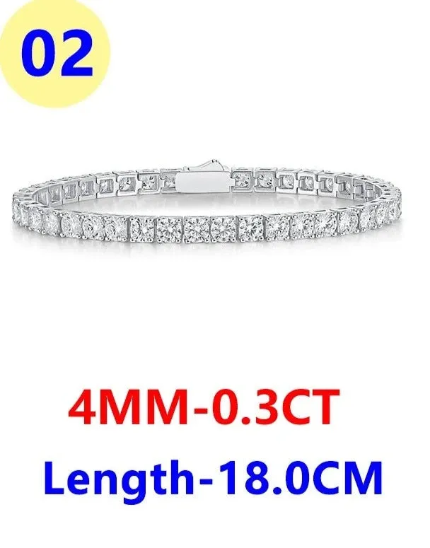 Full Moissanite Tennis Bracelet 925 Sterling Silver